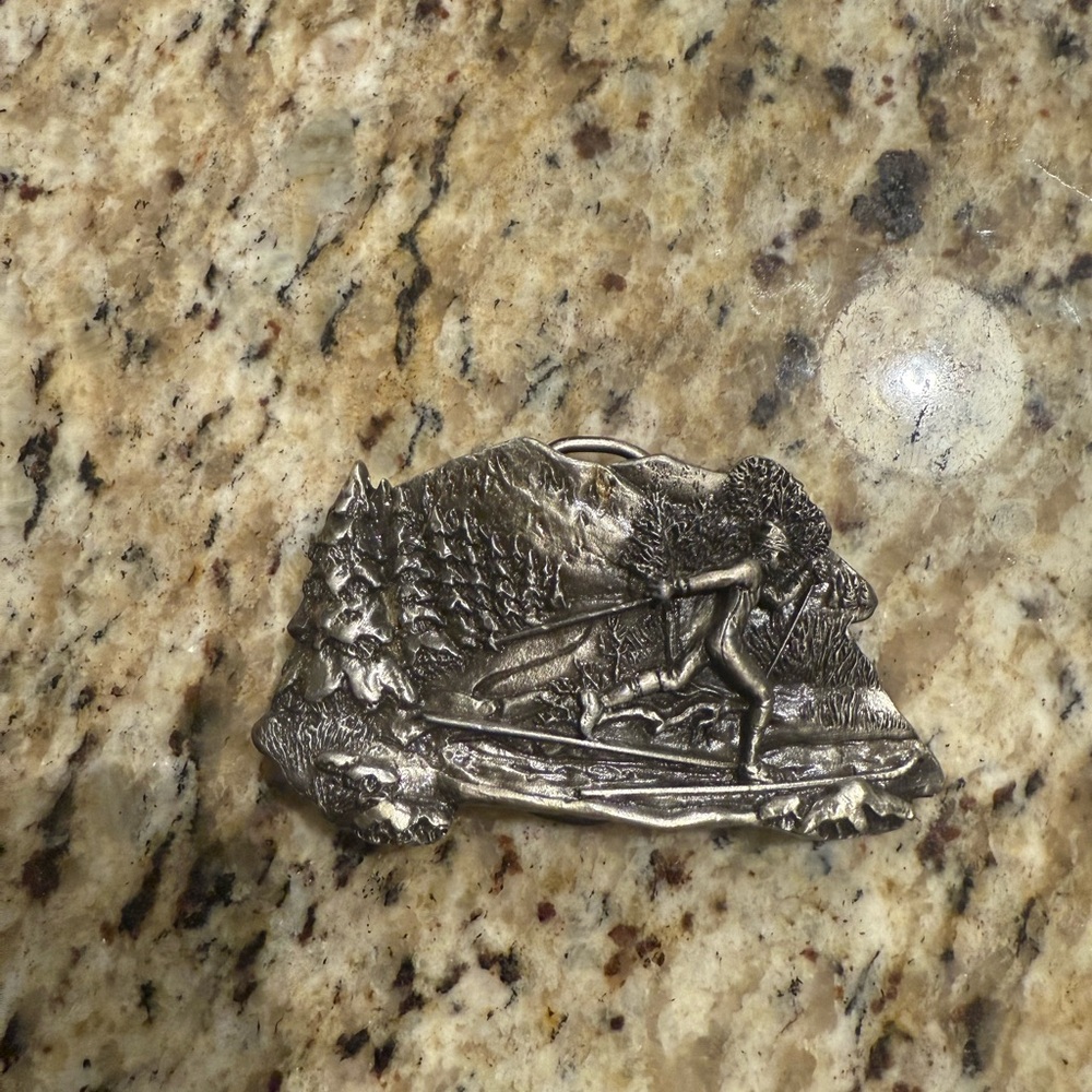 Vintage 1979 Bergamont Brass Works Cross Country Skiing Belt Buckle